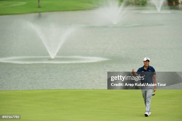 Jonathan Woo of Singapore pictured during round one of the 2017 Indonesian Masters at Royale Jakarta Golf Club on December 14, 2017 in Jakarta,...