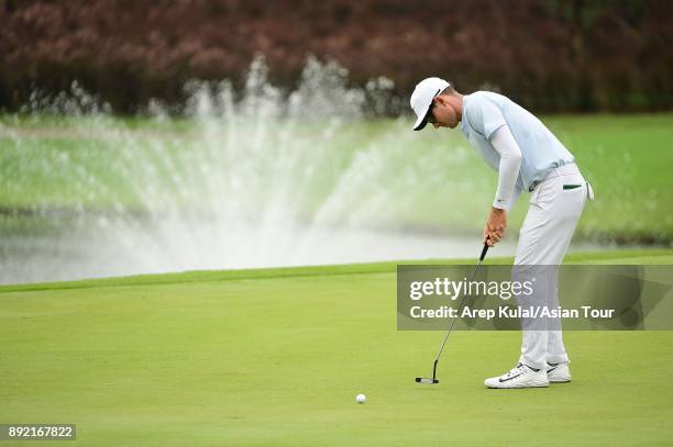 Dylan Frittelli of South Africa pictured during round one of the 2017 Indonesian Masters at Royale Jakarta Golf Club on December 14, 2017 in Jakarta,...