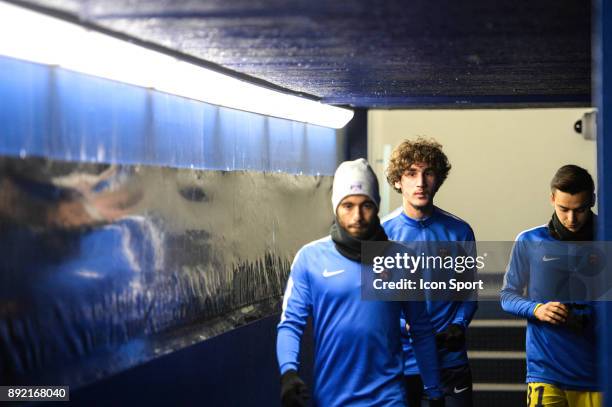 Lucas Moura, Yacine Adli and Alec Georgen of PSG during the french League Cup match, Round of 16, between Strasbourg and Paris Saint Germain on...