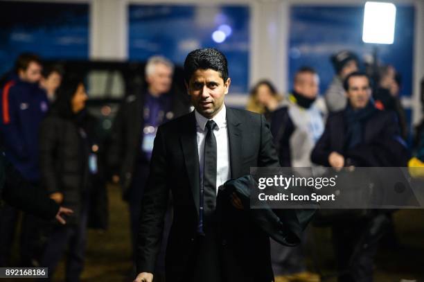 Nasser Al Khelaifi president of PSG during the french League Cup match, Round of 16, between Strasbourg and Paris Saint Germain on December 13, 2017...