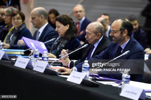 French Education Minister Jean-Michel Blanquer, French Minister for Solidarity and Health Agnes Buzyn, French Interior Minister Gerard Collomb and...