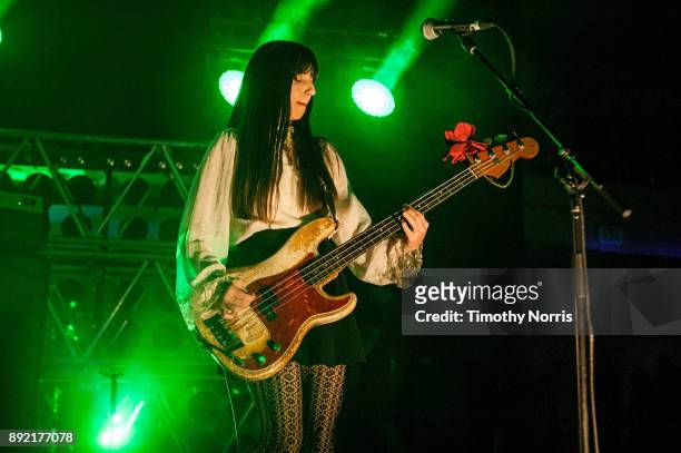 Paz Lenchantin of Pixies performs at Hollywood Palladium on December 13, 2017 in Los Angeles, California.