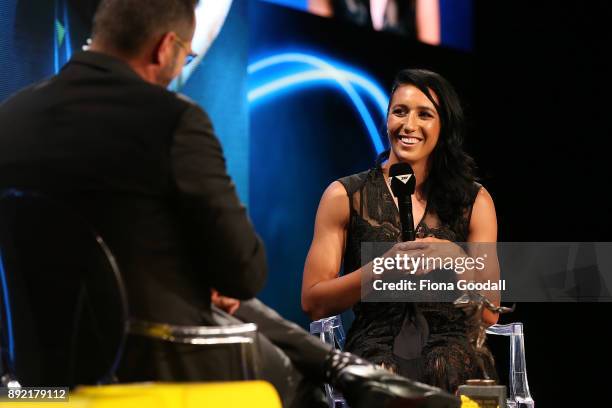 Sarah Goss wins the New Zealand Women's Player fo the Year during the ASB Rugby Awards 2018 at Sky City on December 14, 2017 in Auckland, New Zealand.