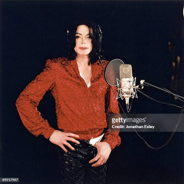 Singer/Songwriter Michael Jackson photographed in studio in 2004.