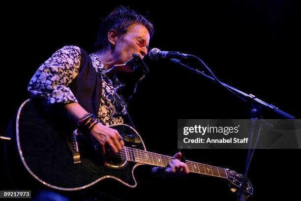 Mary Gauthier performs on stage at Purcell Room on July 23, 2009 in London, England.