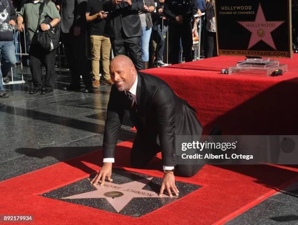 Dwayne Johnson Honored With Star On The Hollywood Walk Of Fame held on December 13, 2017 in Hollywood, California.