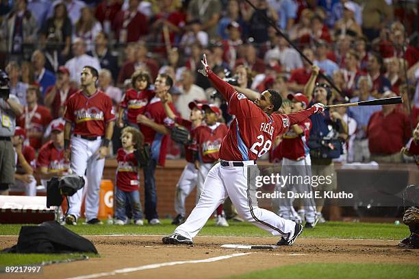 State Farm Home Run Derby: Milwaukee Brewers Prince Fielder in action, at bat during All Star Weekend at Busch Stadium. St. Louis, MO 7/13/2009...