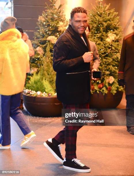 Actor Anthony Anderson is see walking in Midtown on December 13, 2017 in New York City.