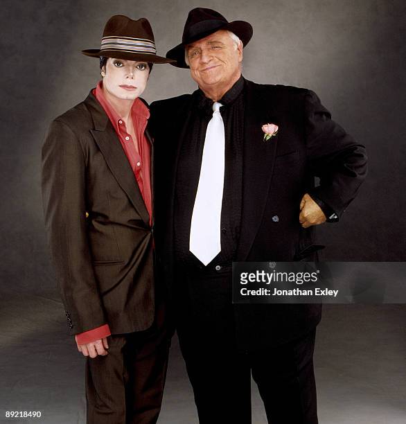 Actor Marlon Brando and Singer/Songwriter Michael Jackson photographed in Los Angeles for 'You Rock My World' promo in August 2001.
