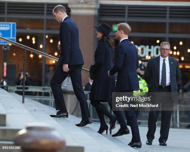Catherine, Duchess of Cambridge, Prince William, Duke of Cambridge and Prince Harry attend the Grenfell Tower national memorial service held at St...