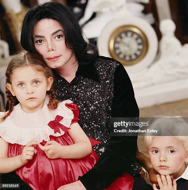 Singer/Songwriter Michael Jackson and children Paris Michael Katherine Jackson and Michael Joseph Jackson, Jr. Photographed in at Neverland Ranch for...