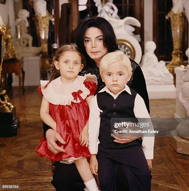 Singer/Songwriter Michael Jackson and children Paris Michael Katherine Jackson and Michael Joseph Jackson, Jr. Photographed at Neverland Ranch for...