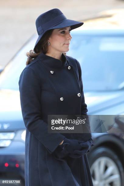 Catherine, Duchess of Cambridge arrives at St Paul's cathedral for a Grenfell Tower National Memorial service on December 14, 2017 in London,...