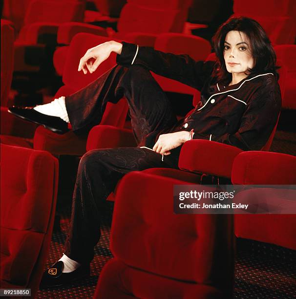 Singer/Songwriter Michael Jackson photographed in his home theatre at Neverland Ranch for Vibe Magazine on December 17, 2001.