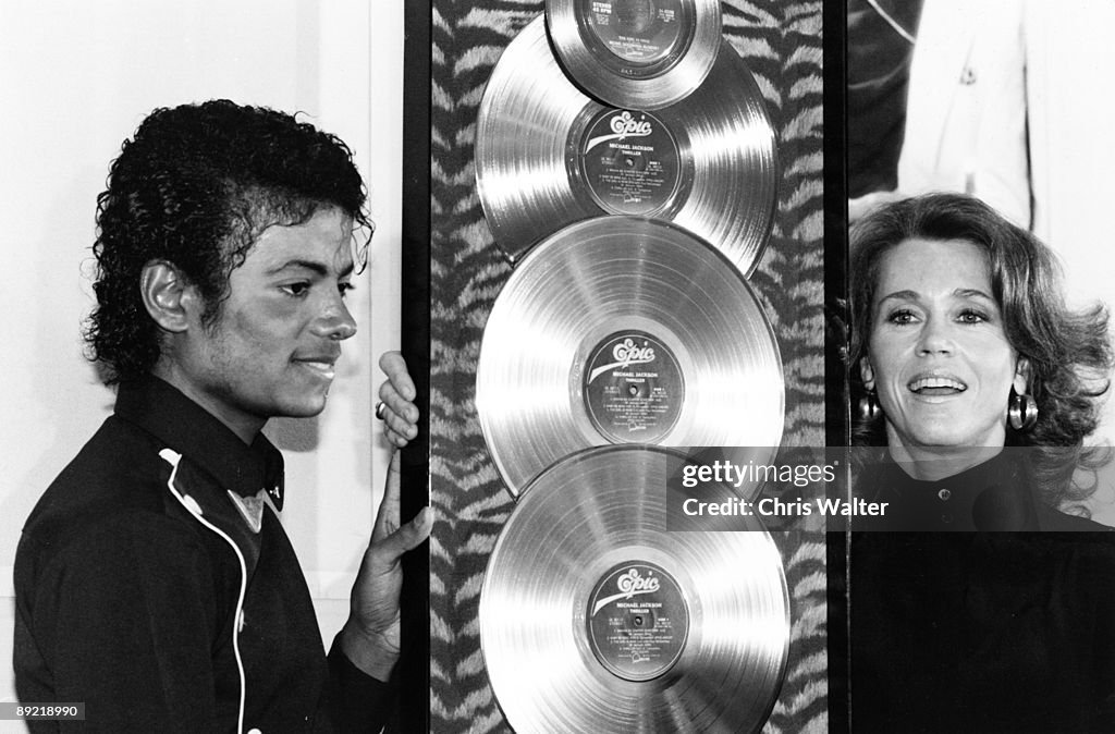 Michael Jackson 1983 presented with the first Triple Platimum awards