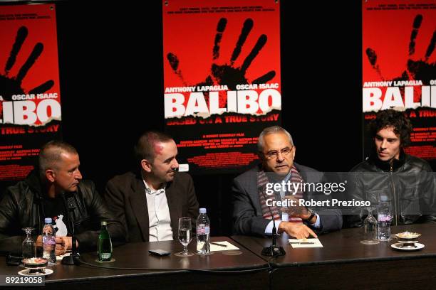 Actor Anthony LaPaglia along with Director Robert Connolly, Dr Jose Ramos-Horta and Actor Damon Gameau talk to the media during a press conference...