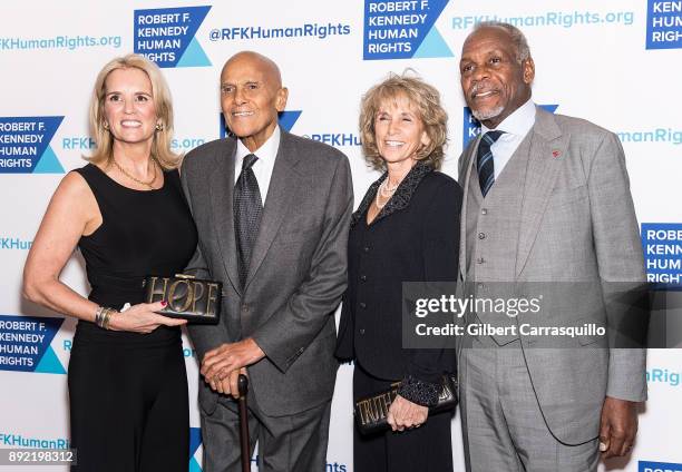 Kerry Kennedy, Harry Belafonte, Pamela Frank and Danny Glover attend Robert F. Kennedy Human Rights Hosts Annual Ripple Of Hope Awards Dinner at New...