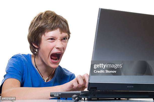 Person Yelling At Computer Screen Photos and Premium High Res Pictures ...