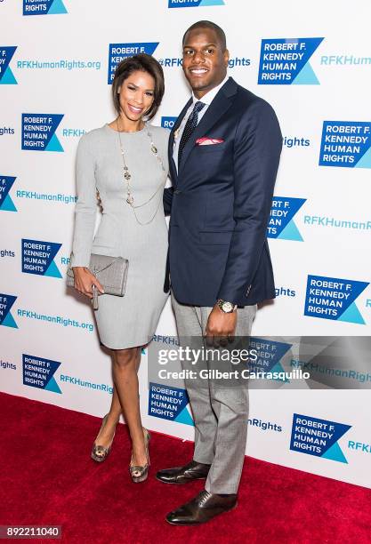 Kirsten Ferguson and football offensive tackle D'Brickshaw Ferguson attend Robert F. Kennedy Human Rights Hosts Annual Ripple Of Hope Awards Dinner...