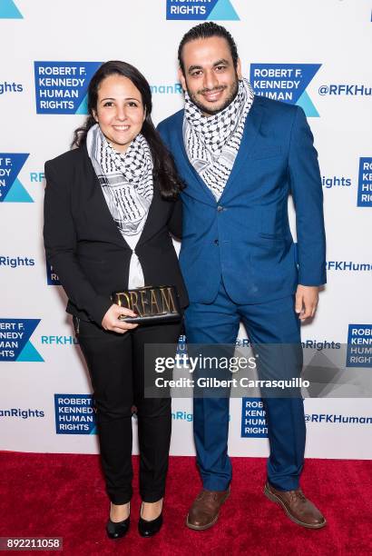 Aya Hijazi and Mohammad Hasanien attend Robert F. Kennedy Human Rights Hosts Annual Ripple Of Hope Awards Dinner at New York Hilton on December 13,...