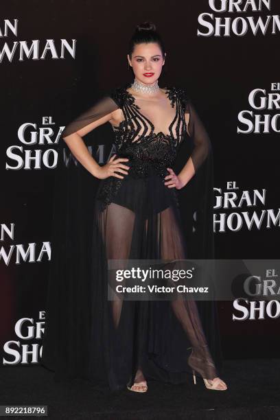 Maite Perroni attends "The Greatest Showman" premiere red carpet at Oasis Coyoacan on December 13, 2017 in Mexico City, Mexico.