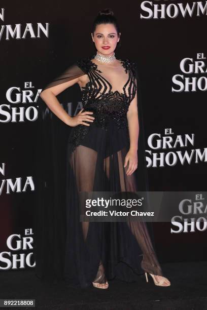 Maite Perroni attends "The Greatest Showman" premiere red carpet at Oasis Coyoacan on December 13, 2017 in Mexico City, Mexico.