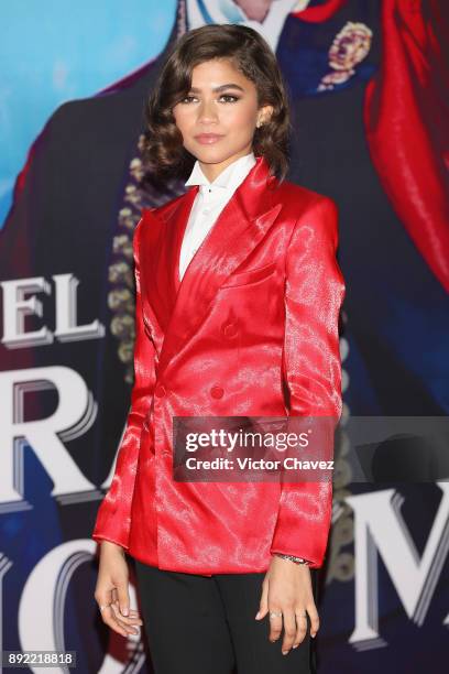 Actress Zendaya attends "The Greatest Showman" premiere red carpet at Oasis Coyoacan on December 13, 2017 in Mexico City, Mexico.