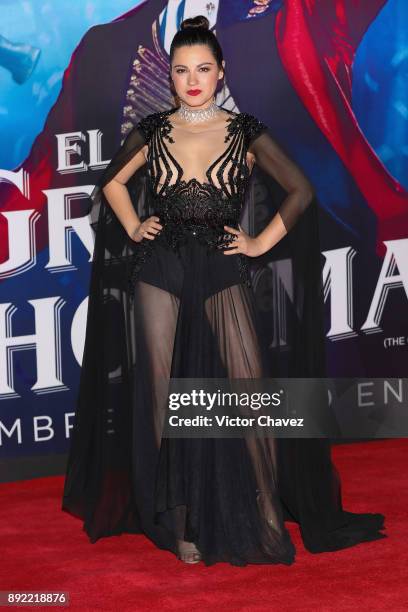Maite Perroni attends "The Greatest Showman" premiere red carpet at Oasis Coyoacan on December 13, 2017 in Mexico City, Mexico.