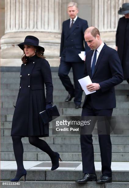 Catherine, Duchess of Cambridge and Prince William, Duke of Cambridge leave after attending the Grenfell Tower National Memorial Service at St Paul's...