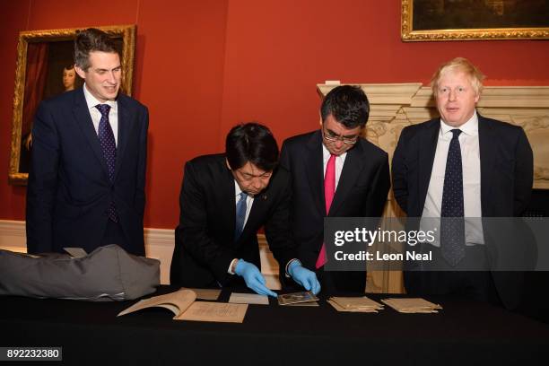 Defence Secretary Gavin Williamson , Japanese Defence Minister Itsunori Onodera , Japan's Foreign Minister Taro Kono and Britain's Foreign Secretary...