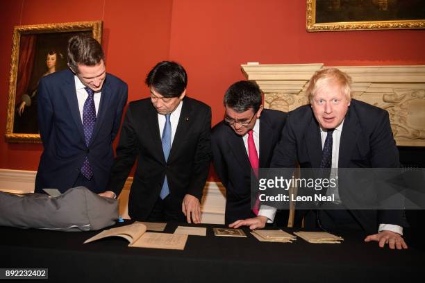 Defence Secretary Gavin Williamson , Japanese Defence Minister Itsunori Onodera , Japan's Foreign Minister Taro Kono and Britain's Foreign Secretary...