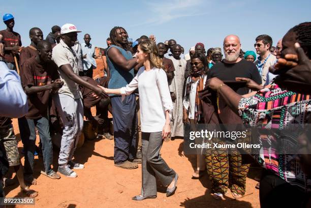 Queen Letizia of Spain visits Village Pilote initiative for kids of the streets on December 14, 2017 in Dakar, Senegal. Queen Letizia of Spain is on...