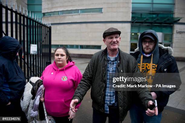 Supporter Andrew Edge outside Laganside courts in belfast where Britain First Deputy leader Jayda Fransen faces charges on an alleged hate speech...