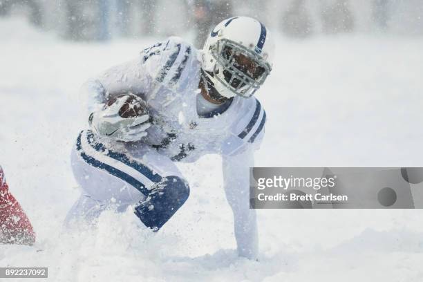 Quincy Wilson of the Indianapolis Colts stands up with a dropped pass intended for Kelvin Benjamin of the Buffalo Bills during the second half at New...