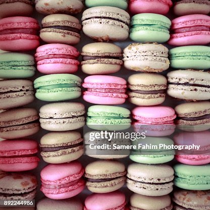Assorted Colorful Macaroons Close up Assorted Colorful Macaroons Close up
