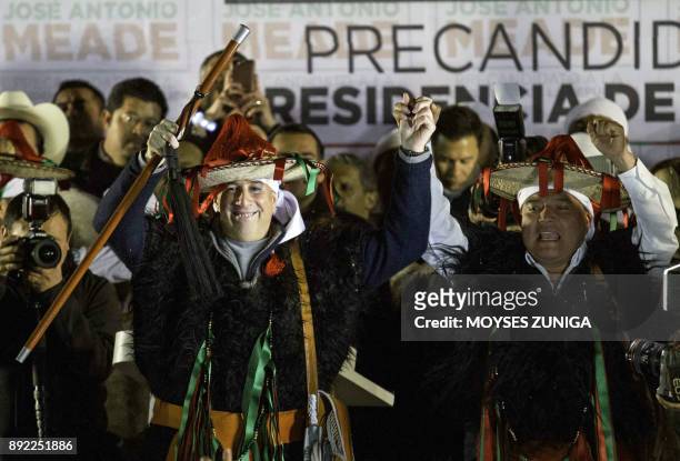 The pre-candidate for the presidency by the ruling Revolutionary Institutional Party Jose Antonio Meade , dressed in Chamula indigenous clothing,...
