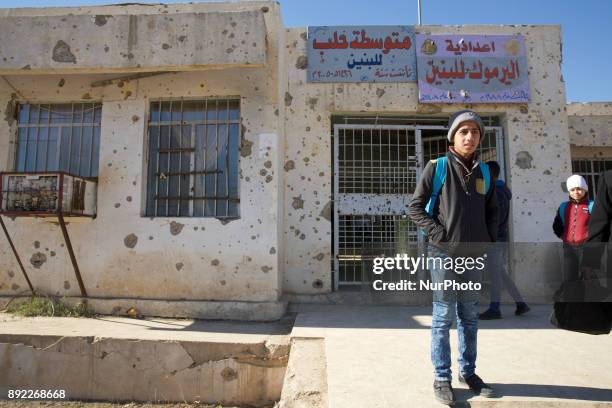Teaching continues in derelict schools in West Mosul catching up the gap that three years of Islamic State rule has left. West Mosul, Iraq, 12...