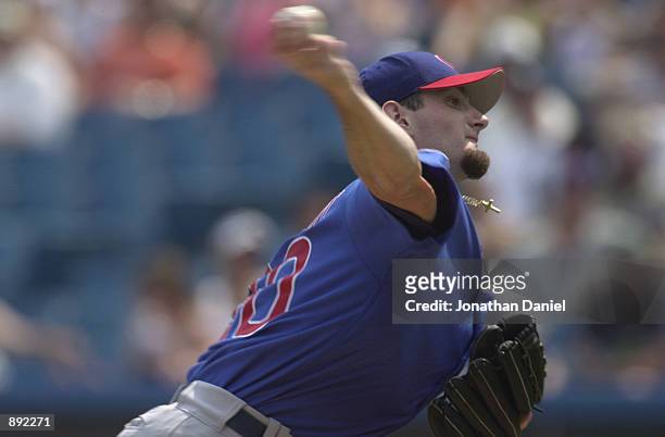 Starting pitcher Matt Clement of the Chicago Cubs delivers the ball against the Chicago White Sox on June 30, 2002 during a game at Comiskey Park in...