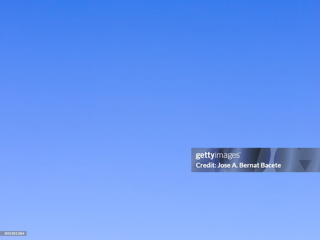 Full frame of the low angle view of a blue sky. Valencian Community, Spain