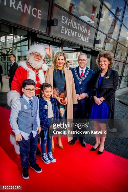 Queen Maxima of The Netherlands attends the Christmas gala concert for the best schoolband on December 14, 2017 in Rotterdam, Netherlands.