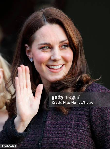 Catherine, Duchess of Cambridge attends the 'Magic Mums' community Christmas party held at Rugby Portobello Trust on December 12, 2017 in London,...