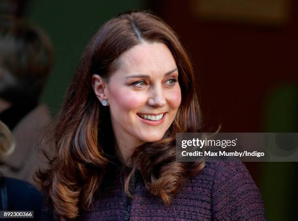 Catherine, Duchess of Cambridge attends the 'Magic Mums' community Christmas party held at Rugby Portobello Trust on December 12, 2017 in London,...