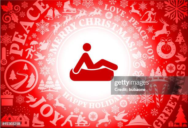 snow tubing red christmas holiday background - christmas bunting stock illustrations