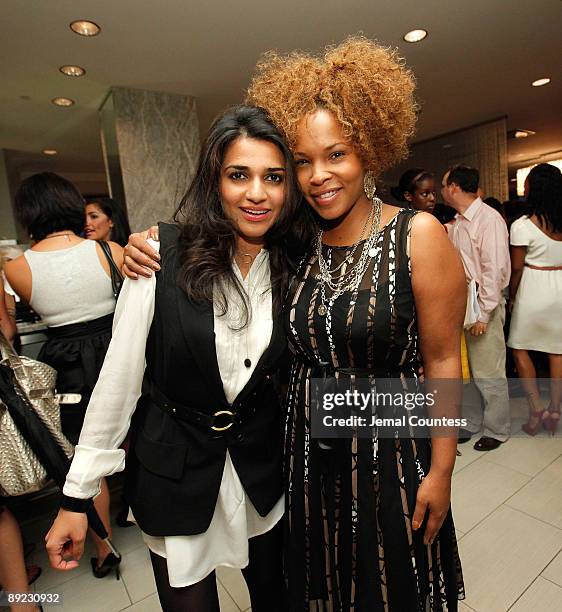 Actress Nadia Ali and media personality Free attend the She-Blogs.com Launch Party at Saks Fifth Avenue on July 23, 2009 in New York City.