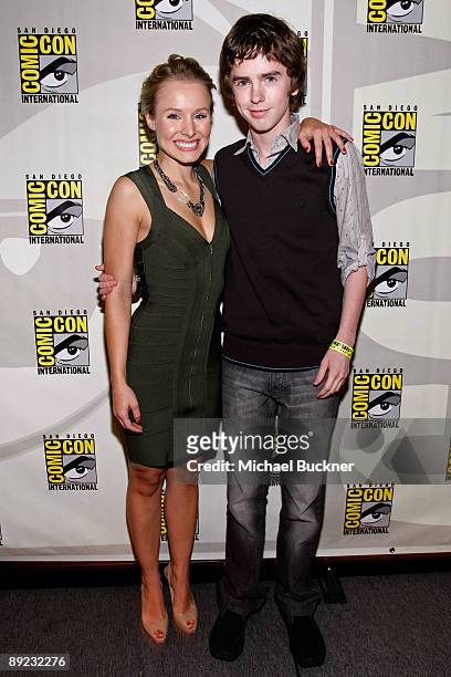 Actress Kristen Bell and actor Freddie Highmore attend Summit Entertainment "Astro Boy" panel at Comic-Con 2009 held in San Diego Convention Center...