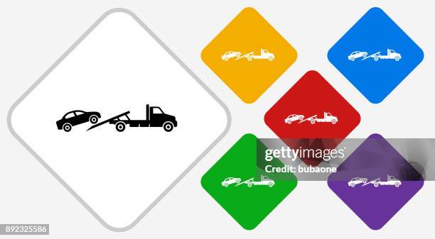 abschleppen von lkw farbe diamant vektor icon - tow truck icons stock-grafiken, -clipart, -cartoons und -symbole