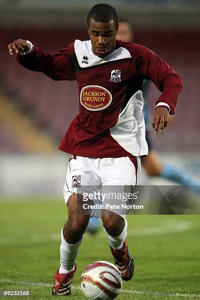 Alex Dyer of Northampton Town in action during the Pre-Season Friendly Match between Northampton Town and Coventry City at Sixfields Stadium on July...