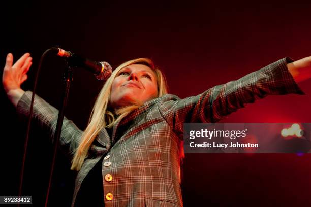 Sarah Cracknell of St Etienne performs on stage on the last day of Latitude Festival at Henham Park Estate on July 19, 2009 in Southwold, England.