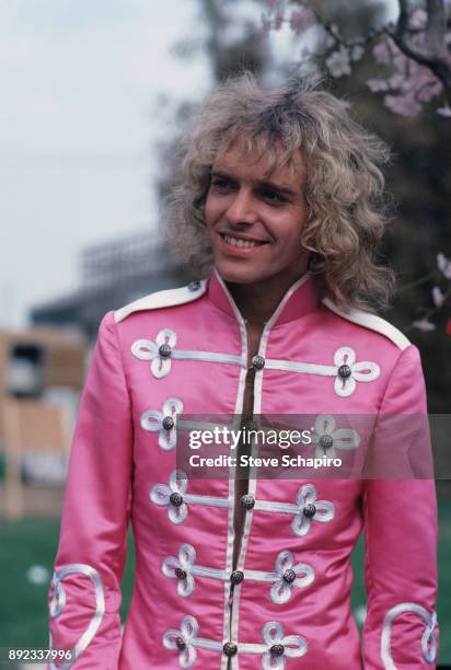 View of English musician Peter Frampton in a scene from the film 'Sgt Pepper's Lonely Hearts Club Band' , Los Angeles, California, 1977.