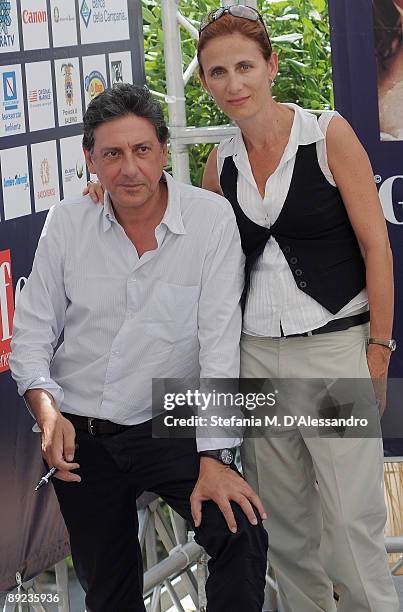 Actor Sergio Castellitto and his wife Margaret Mazzantini attend a photocall during the 2009 Giffoni Experience on July 24, 2009 in Salerno, Italy.